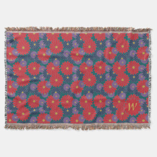 Manta Splashy Fall Floral Throw Blanket