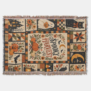 Manta Spooky Harvest Vintage Halloween Patchwork