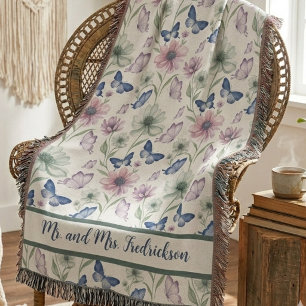Manta Sr y Sra Boho Botánico Floral