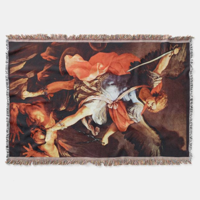 Manta St Saint Michael Archangel Angel Throw Blanket (Anverso)