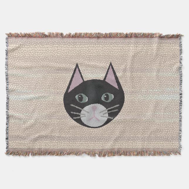Manta Stained Glass Black Cat, Beige (Anverso)