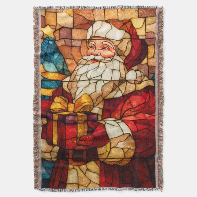 Manta Stained Glass Santa (Frente vertical)