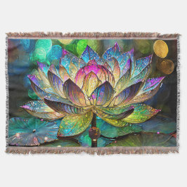 Manta Stained Glass Vibrant Lotus Flower