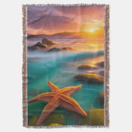 Manta Starfish en la playa al amanecer