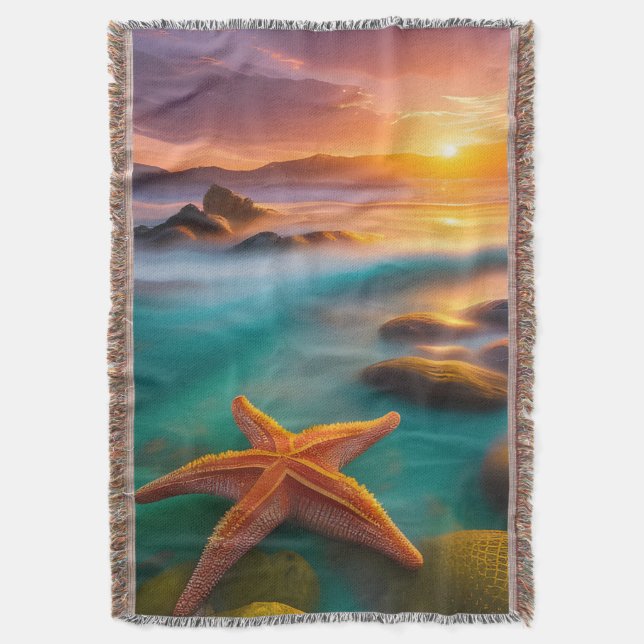 Manta Starfish en la playa al amanecer (Frente vertical)