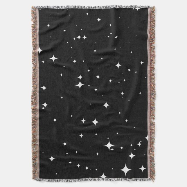 Manta Starry Night 8K Seamless Pattern Throw Blanket (Frente vertical)