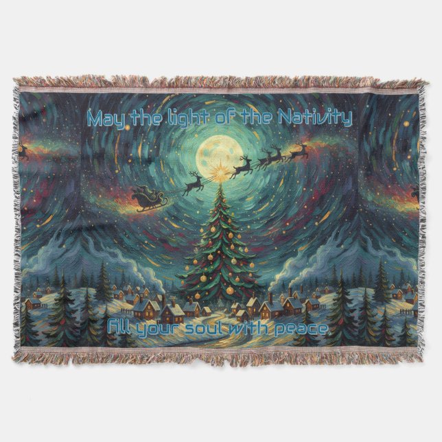 Manta Starry Night Christmas Van Gogh Blanket Holiday (Anverso)