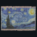Manta Starry Night Vincent van Gogh<br><div class="desc">Este hermoso y bonito diseño artístico muestra el famoso cuadro del pintor holandés post-impresionista Vincent van Gogh, "La noche estrellada". Durante su estancia en el asilo de Saint Remy en los años 80, van Gogh describió las colinas onduladas y los cipreses que veía desde su ventana. También agregó el pueblo,...</div>