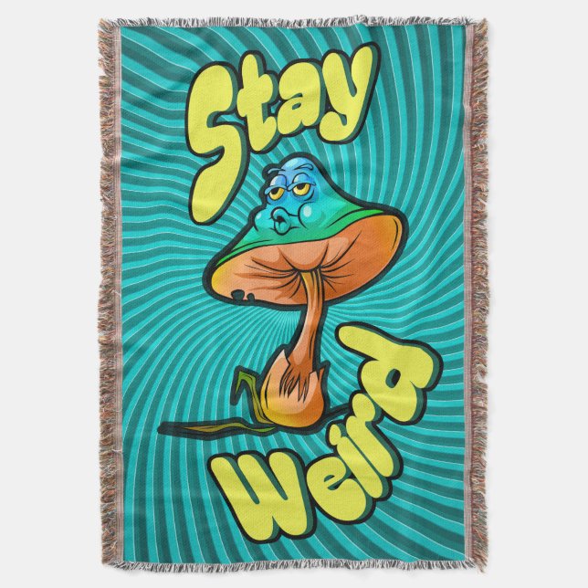 Manta Stay Weird Psychedelic Mushroom with Spiral  Bkg (Frente vertical)