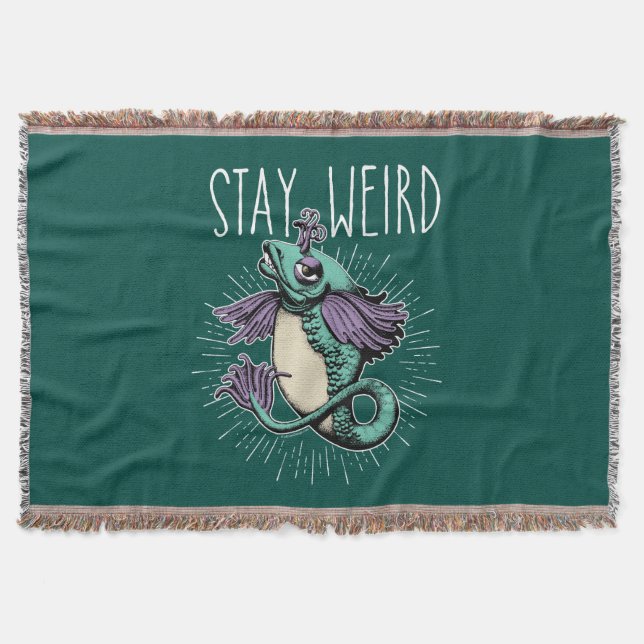 Manta Stay Weird Throw Blanket (Anverso)