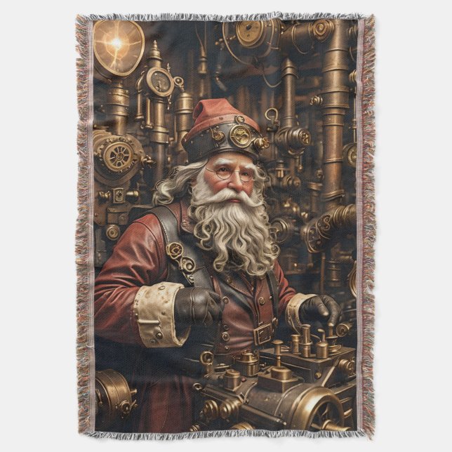 Manta Steampunk Santa Throw Blanket (Frente vertical)