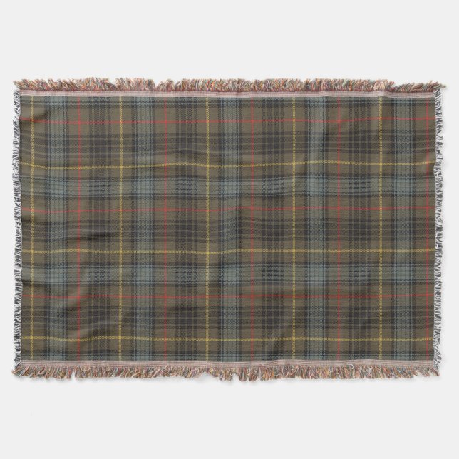 Manta Stewart Hunting Weathered Tartán Plaid Pattern (Anverso)