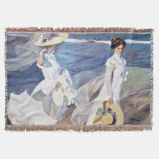 Manta Strolling along the Seashore by Joaquin Sorolla