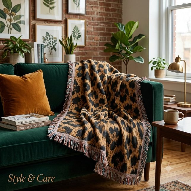 Manta suave con estampado de leopardo de moda para (Trendy Leopard Pattern Soft Throw Blanket Home)