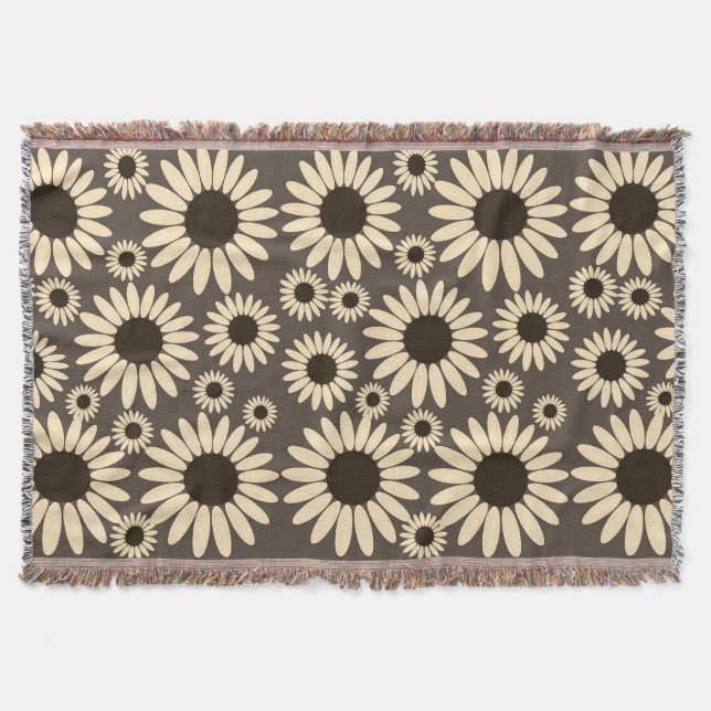 Manta Suave Empress Florals Marrón Empress (Anverso)