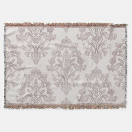 Manta Suave Floral Clásica de Acuarela Damask en Taupe
