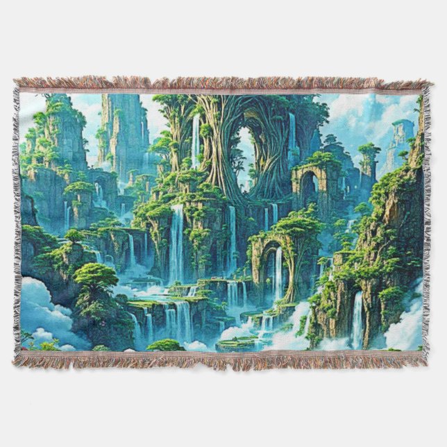 Manta Sueño del reino de los árboles de cascada (Anverso)