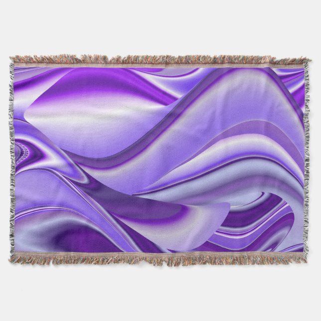 Manta Sueños del arcoiris de flores moradas (Anverso)