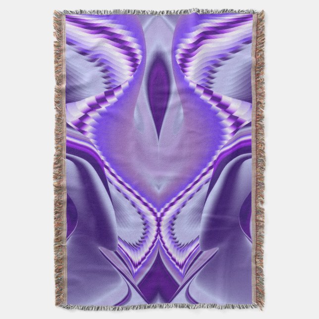 Manta Sueños del arcoiris de flores moradas (Frente vertical)