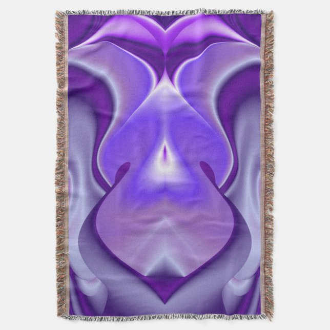 Manta Sueños del arcoiris de flores moradas (Frente vertical)