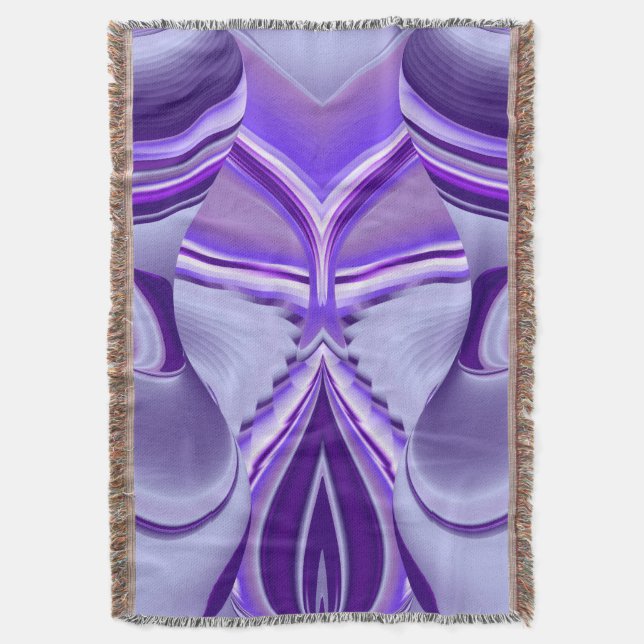 Manta Sueños del arcoiris de flores moradas (Frente vertical)