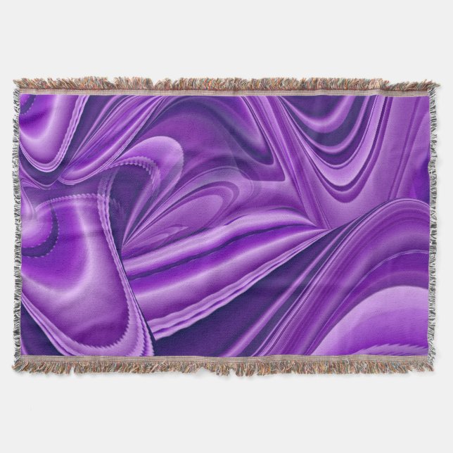 Manta Sueños del arcoiris de flores moradas (Anverso)