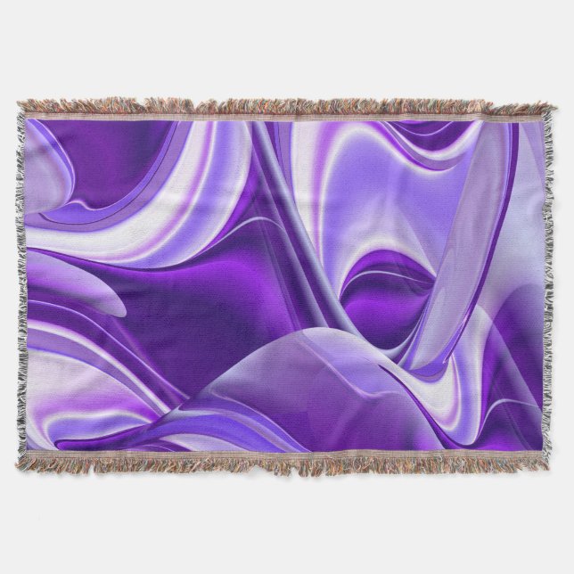 Manta Sueños del arcoiris de flores moradas (Anverso)