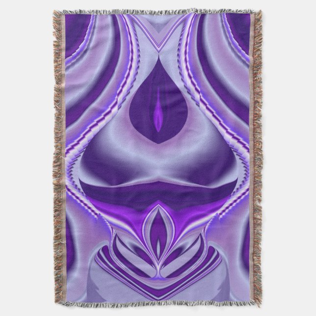 Manta Sueños del arcoiris de flores moradas (Frente vertical)