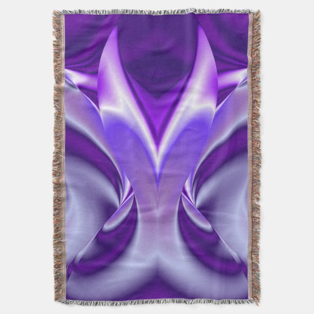 Manta Sueños del arcoiris de flores moradas (Frente vertical)