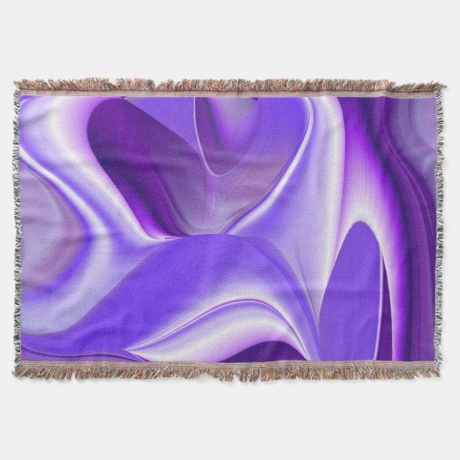 Manta Sueños del arcoiris de flores moradas (Anverso)