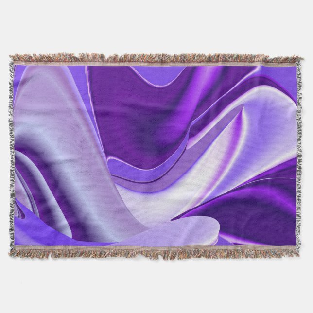 Manta Sueños del arcoiris de flores moradas (Anverso)