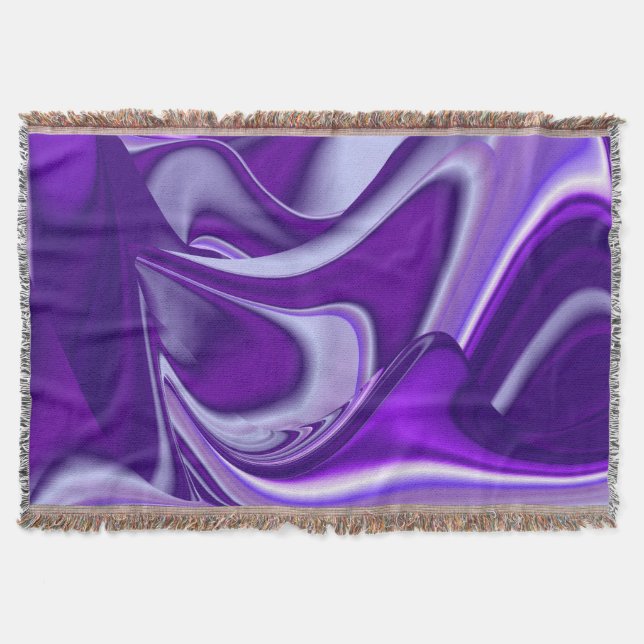 Manta Sueños del arcoiris de flores moradas (Anverso)