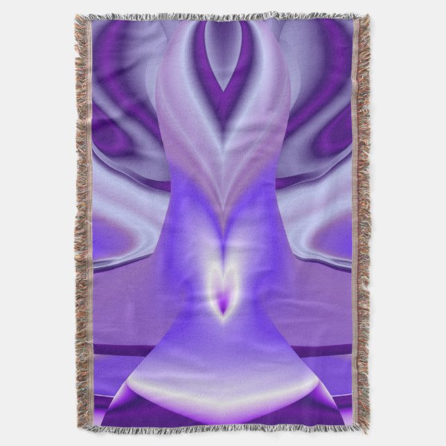Manta Sueños del arcoiris de flores moradas (Frente vertical)