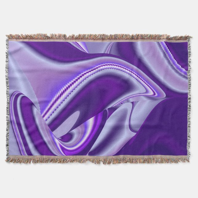 Manta Sueños del arcoiris de flores moradas (Anverso)