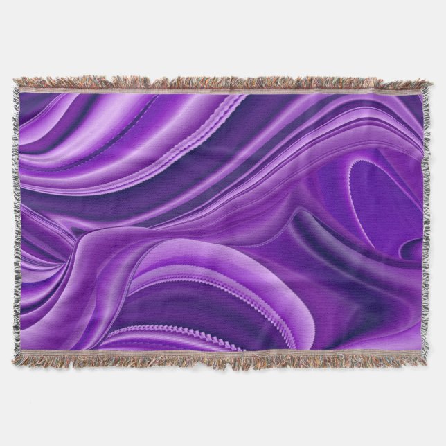 Manta Sueños del arcoiris de flores moradas (Anverso)