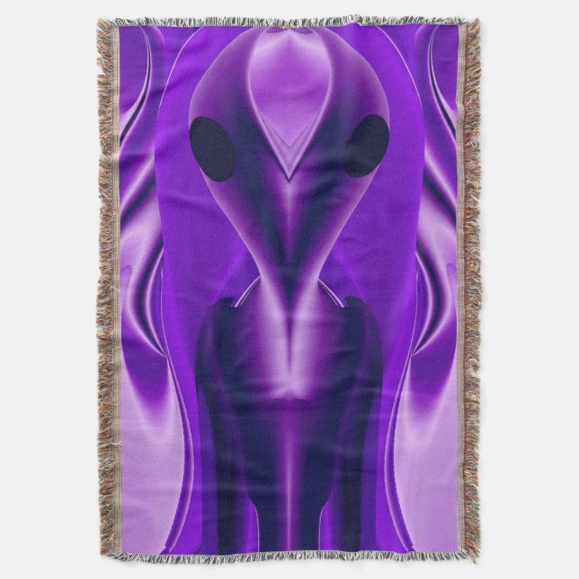 Manta Sueños del arcoiris púrpura 3D , Alien (Frente vertical)