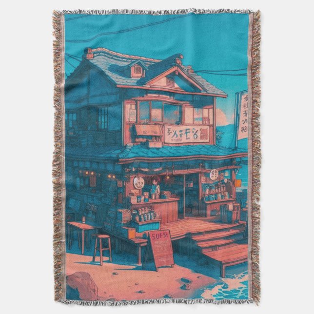 Manta Sueños Lofi junto al Mar (Frente vertical)