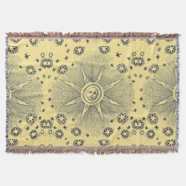 Manta Sun Stars Noche de la antigüedad Cielo Medieval Zo (Anverso)