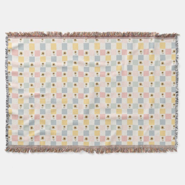 Manta Sunflower Patchwork Decorative Blanket - Farmhouse (Anverso)
