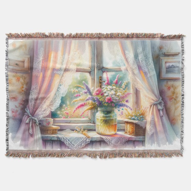 Manta Sunlit Cottage Window Wildflowers (Anverso)