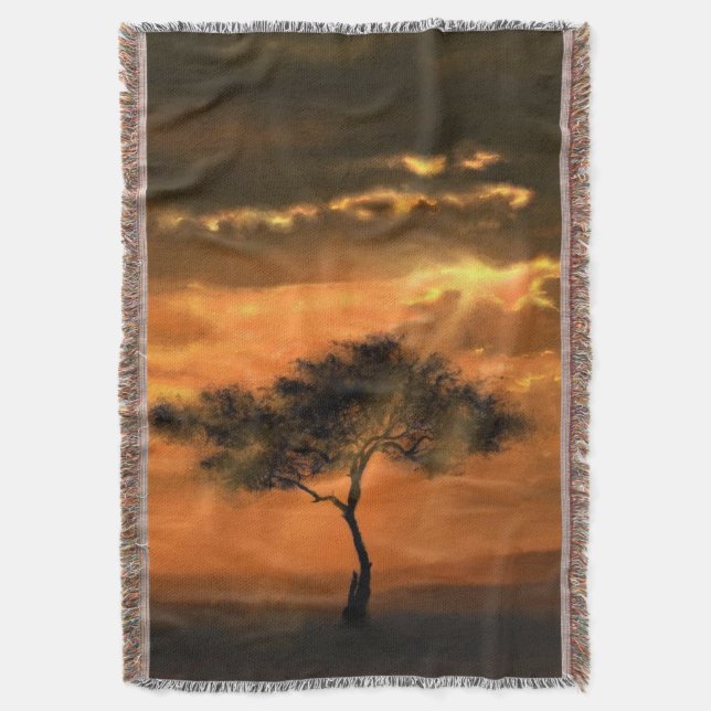 Manta Sunrise Tree Sunvigas Throw Blanket (Frente vertical)