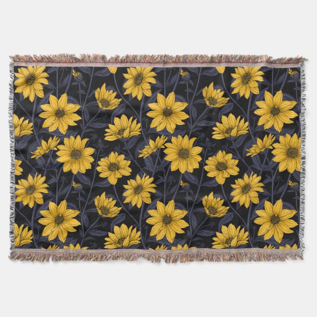 Manta Sunroot, girasol salvaje en amarillo y azul (Anverso)