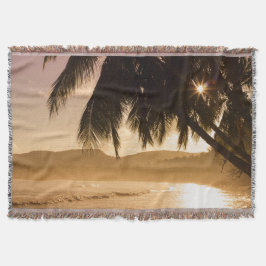 Manta Sunset Beach Throw Blanket 11