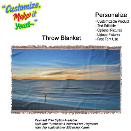 Manta Sunset Beach Throw Blanket 14