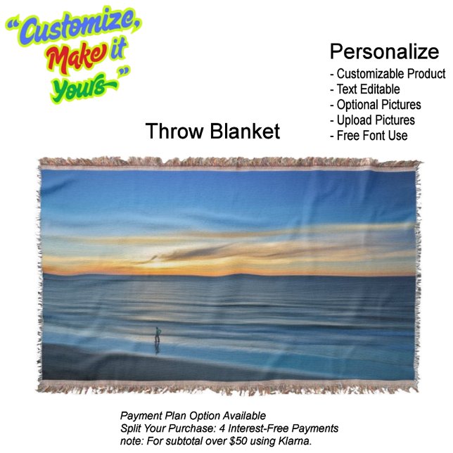 Manta Sunset Beach Throw Blanket 14 (Sunset Beach Throw Blanket 14.)
