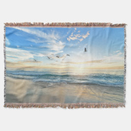 Manta Sunset Beach Throw Blanket 15