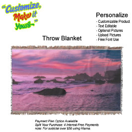 Manta Sunset Beach Throw Blanket 16