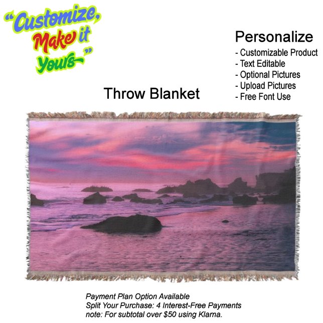 Manta Sunset Beach Throw Blanket 16 (Sunset Beach Throw Blanket 16.)