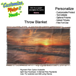 Manta Sunset Beach Throw Blanket 17