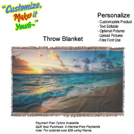 Manta Sunset Beach Throw Blanket 19